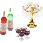 Honeyge 13 Parça 1/12 Dollhouse Goblet Raf Minyatürleri Şarap Bardakları Oda Dekoraltın (Yurt Dışından) - Sarı