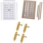 Honeyge 2pieces 1/12 Teslim Bebek Evi Minyatür Dış Ahşap Kapı 28 Panel ve Kapı Kilitleri (Yurt Dışından)