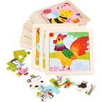 Honeyge 9 Adet Bulmaca Yapboz Okul Öncesi Ahşap Oyuncak Hediye Toddlers Çocuk Çocuklar Için (Yurt Dışından) - Renkli
