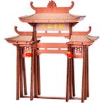 Honeyge Dıy Dollhouse Çin Antik Pavyonu Modeli Festival Hediyeler Için 5+ Yıl (Yurt Dışından) - Renkli
