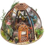 Honeyge Dıy Minyatür Dollhouse Bulmaca Kiti LED Işık Ahşap Bahçe Evi Çocuk Yetişkinler Için (Yurt Dışından) - Renkli