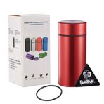 Honeypuff Koku Korumalı Kavanoz, Silikon Halkalı Taşınabilir Hava Geçirmez Saklama Kabı, Kahve, Bitki ve Baharat için 42ml Çok Kullanımlı Alüminyum Stash Şişesi Taze Tutun (Kırmızı)