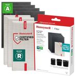 Honeywell HEPA Hava Temizleyici Filtre Kiti - 3 HEPA R Yedek Filtre ve 4 A Karbon Önceden Kesilmiş Ön Filtre İçerir - Havadaki Alerjen Hava Filtresi Orman Yangını/Dumanı, Polen, Pet Dander ve Tozu