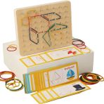 Honghonghuohuo Yapboz Geometrik Şekil Lastik Bant Çivi Tahtası Oyunu Lar Montessori Eğitici Yaratıcı Ince Motor Eğitimi1 (Yurt Dışından) - Renkli