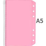 Hongliang Shop A5-Pembe Stili A5A6 Dosya Cebi Pvc Dosya Gezgini Renkli Fermuarlı Klasörler 6-Halkalı Defter Dosya Torba Doküman Filing Çantaları (Yurt Dışından)