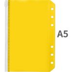Hongliang Shop A5-Sarı Stil A5A6 Dosya Cebi Pvc Dosya Gezgini Renkli Fermuarlı Klasörler 6-Halkalı Defter Dosya Torba Doküman Filing Çantaları (Yurt Dışından)