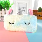 Hongliang Shop Bordo Tarzı Kalem Kutuları Unicorn Set Peluş Estuche Kawaii Makyaj Çantaları Yumuşak Kalemlik Okul Çantası Kız Kırtasiye Düzenleyici Yüksek Kapasiteli (Yurt Dışından) - Renkli - kalem kutusu - 1