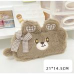 Hongliang Shop C Haki Tarzı Yeni Gelen Kawaii Ayı Büyük Kapasiteli Peluş Kalem Kutusu Sevimli Kalemlik Çanta Çocuk Hediye Okul Kırtasiye - Türkçe (Yurt Dışından) - 1
