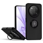 HONLEN Honor Magic7 Lite 5G / Honor X9c (6,78 inç) için kılıf, halka standı şeffaf mat silikon cep telefonu kılıfı - siyah
