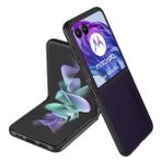HONLEN Motorola Moto Razr 50 Ultra (6,9 inç ) için Kılıf Deri Sırtlı İş Telefonu Kılıfı, Koyu Mor