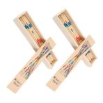 HONMEET 2 Kutu Ahşap Oyun Çubuğu Ahşap Toplama Çubukları Klasik Çubukları Al Jumbo Toplama Çubukları Orijinal Pick up Stick Oyunu Sopa Oyunları Almak Oyunu Al Devasa Eğitim Sopa