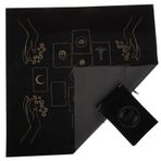 HONMEET Tarot Okuma Masa Örtüsü Flanel Sunak Örtüsü Kehanet Için Saklama Çantası Ile Gizemli Desen Beden Tablosu Dahil