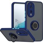 Honor 70 Uyumlu Kılıf Yüzüklü Standlı Extra Darbe Koruma Sert Silikon Kapak - Lacivert