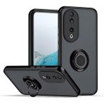 Honor 70 Uyumlu Kılıf Yüzüklü Standlı Extra Darbe Koruma Sert Silikon Kapak - Siyah
