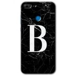Honor 9 Lite Kılıf Hd Desen Baskılı Arka Kapak - Siyah Mermer Desenli B Harfi
