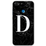 Honor 9 Lite Kılıf Hd Desen Baskılı Arka Kapak - Siyah Mermer Desenli D Harfi