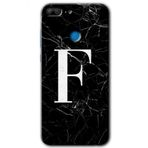 Honor 9 Lite Kılıf Hd Desen Baskılı Arka Kapak - Siyah Mermer Desenli F Harfi