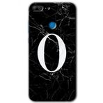 Honor 9 Lite Kılıf Hd Desen Baskılı Arka Kapak - Siyah Mermer Desenli O Harfi