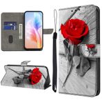 Honor 90 için KEDBBAO Telefon Kılıfı Honor 90 Kılıf Desenli Ters Çevirmeli Kılıf Deri Kılıf Flip Mıknatıs Motifli Honor 90 Kılıfları için Cüzdan Kılıfı, Kırmızı Gül