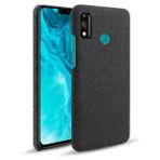 Honor 9X Lite ile uyumlu kılıf,Kanvas Desenli,Ultra İnce Koruyucu Kılıf Yumuşak Tutuşlu, Şok Emici ve Çizilmeye Karşı Dayanıklı Kumaş Tasarımı-Black