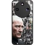 Honor Magic 8 Lite Uyumlu Mustafa Kemal Ataturk Tasarımlı Glossy Premium Kılıf - Siyah - Atatürk-288