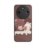 Honor Magic 8 Lite Uyumlu Oyuncak Ayı Baskılı Glossy Premium Mat Siyah Silikon Kılıf