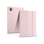 Honor Magic Pad 2 Uyumlu Kalem Bölmeli Uyku Modlu Standlı Trifolding Tablet Kılıfı - Rose Gold