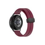 Honor Magic Watch 2 42 mm UyumluUyumlu Silikon Magnet Kordon(Güçlü Mıknatıs) Mürdüm