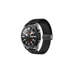 Honor Magic Watch 2 42 mm UyumluUyumlu Silikon Magnet Kordon(Güçlü Mıknatıs) Siyah