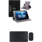 Honor Pad 10 Kılıf Uyumlu Standlı Kablosuz Bluetooth Klavye Mouse Set - Siyah