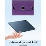 Honor Pad 8 Uyumlu Universal 12 Inç Kılıf Pu Deri Standlı Tablet Kılıf - Mor