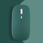 Honor Tablet İle Uyumlu Şarj Edilebilir Sessiz Mouse Bluetooth + 2.4Hz Wifi Kablosuz Mouse Fare Haki
