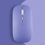 Honor Tablet İle Uyumlu Şarj Edilebilir Sessiz Mouse Bluetooth + 2.4Hz Wifi Kablosuz Mouse Fare Lavanta