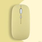 Honor Tablet İle Uyumlu Şarj Edilebilir Sessiz Mouse Bluetooth + 2.4Hz Wifi Kablosuz Mouse Fare Sarı