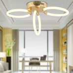 Honos 3'lü Gold 40 Watt Ledli Modern Koridor, Yatak Odası Salon Plafonyer Led Avize