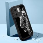HONTINGA Infinix Smart 9 ile Uyumlu Kılıfı Düşüme Önleyici Basitlik Anti Düşme Kamera Korumali Aslan Siyah Desen Yumuşak Silikon Telefon Kılıfı Kadın ve Erkek Için Uygundur K2-0248 - Renkli