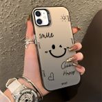 HONTINGA iPhone 11 ile Uyumlu Kılıfı Silikon Kenar Sert Arka Düşüme Önleyici Basitlik Anti Düşme Kamera Korumali Gülümseme Desen Telefon Kılıfı Kadın ve Erkek Için Uygundur K1-0738 - 001-Renkli