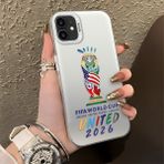 HONTINGA iPhone 12 Pro ile Uyumlu Kılıfı Silikon Kenar Sert Arka Düşüme Önleyici Basitlik Anti Düşme Kamera Korumali 2026 Fifa Dünya Kupası Desen Telefon Kılıfı K1-1159 - Renkli