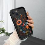 HONTINGA iPhone 14 Plus ile Uyumlu Kılıfı Düşüme Önleyici Basitlik Anti Düşme Kamera Korumali Çiçek Siyah Desen Yumuşak Silikon Telefon Kılıfı Kadın ve Erkek Için Uygundur K2-0068 - Renkli