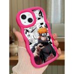 HONTINGA iPhone 14 Plus Uyumlu Kılıfı Düşüme Önleyici Basitlik Anti Düşme Darbeye Dayanıklı Basit Kırmızı Yumuşak Silikon Telefon Kılıfı Naruto Desen K9-0084