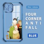 HONTINGA iPhone 15 ile Uyumlu Şeffaf Kılıfı Düşüme Önleyici Basitlik Anti Düşme Kamera Korumali Kedi Desen Yumuşak Silikon Telefon Kılıfı Kadın ve Erkek Için Uygundur K3-0187 - Mavi