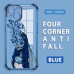 HONTINGA iPhone 15 ile Uyumlu Şeffaf Kılıfı Düşüme Önleyici Basitlik Anti Düşme Kamera Korumali Yaratıcılık Desen Yumuşak Silikon Telefon Kılıfı Kadın ve Erkek Için Uygundur K3-0167 - Mavi
