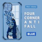 HONTINGA iPhone 15 Plus ile Uyumlu Şeffaf Kılıfı Düşüme Önleyici Basitlik Anti Düşme Kamera Korumali Yaratıcılık Desen Yumuşak Silikon Telefon Kılıfı Kadın ve Erkek Için Uygundur K3-0167 - Mavi