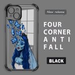 HONTINGA iPhone 15 Plus ile Uyumlu Şeffaf Kılıfı Düşüme Önleyici Basitlik Anti Düşme Kamera Korumali Yaratıcılık Desen Yumuşak Silikon Telefon Kılıfı Kadın ve Erkek Için Uygundur K3-0167 - Siyah