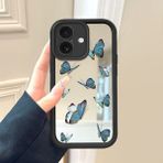 HONTINGA iPhone 16 ile Uyumlu Aynalı Kılıfı Düşüme Önleyici Basitlik Anti Düşme Kamera Korumali Kelebek Desen Yumuşak Silikon Telefon Kılıfı Kadın ve Erkek Için Uygundur K2-9110 - 001-Renkli