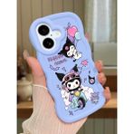 HONTINGA iPhone 16 Plus Uyumlu Kılıfı Düşüme Önleyici Basitlik Anti Düşme Darbeye Dayanıklı Basit Mavi Yumuşak Silikon Telefon Kılıfı Kuromi Desen K9-0082