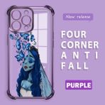 HONTINGA iPhone 16 Pro Max ile Uyumlu Şeffaf Kılıfı Düşüme Önleyici Basitlik Anti Düşme Kamera Korumali Yaratıcılık Desen Yumuşak Silikon Telefon Kılıfı Kadın ve Erkek Için Uygundur K3-0167 - Mor