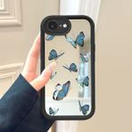 HONTINGA iPhone 16E ile Uyumlu Aynalı Kılıfı Düşüme Önleyici Basitlik Anti Düşme Kamera Korumali Kelebek Desen Yumuşak Silikon Telefon Kılıfı Kadın ve Erkek Için Uygundur K2-9110 - 001-Renkli
