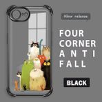 HONTINGA iPhone 16E ile Uyumlu Şeffaf Kılıfı Düşüme Önleyici Basitlik Anti Düşme Kamera Korumali Kedi Desen Yumuşak Silikon Telefon Kılıfı Kadın ve Erkek Için Uygundur K3-0187 - Siyah