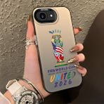 HONTINGA iPhone 17E ile Uyumlu Kılıfı Silikon Kenar Sert Arka Düşüme Önleyici Basitlik Anti Düşme Kamera Korumali 2026 Fifa Dünya Kupası Desen Telefon Kılıfı K1-1159 - 001-Renkli
